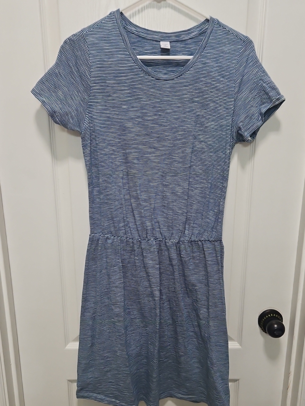 Old Navy Blue and White Striped Short Sleeve Dress